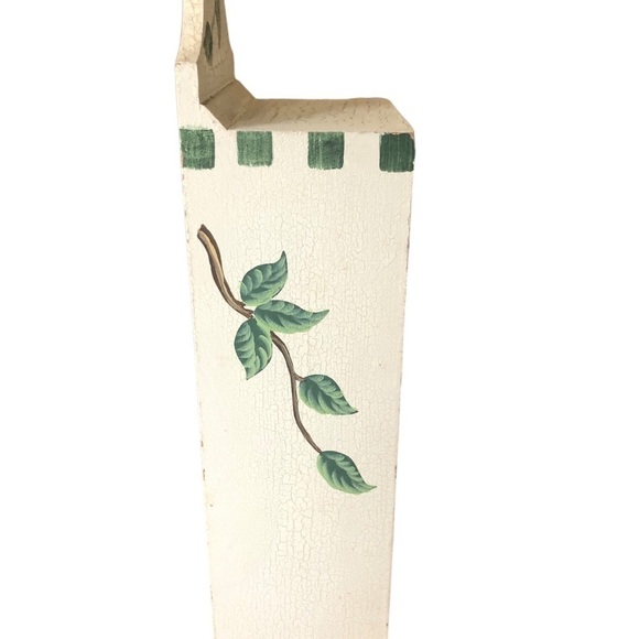 VTG 3 Drawer Kitchen Cupboard Shelves Hand Painted Apples On The Vine 13X5.5X4 - Picture 5 of 6